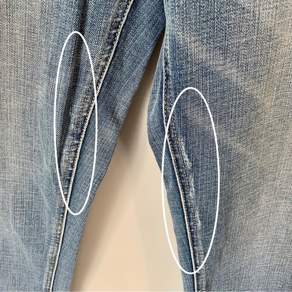 SIZE 14 SEVEN7 SLIM STRAIGHT LIGHT BLUE JEAN FRAYED HEM STRETCH - Picture 7 of 16